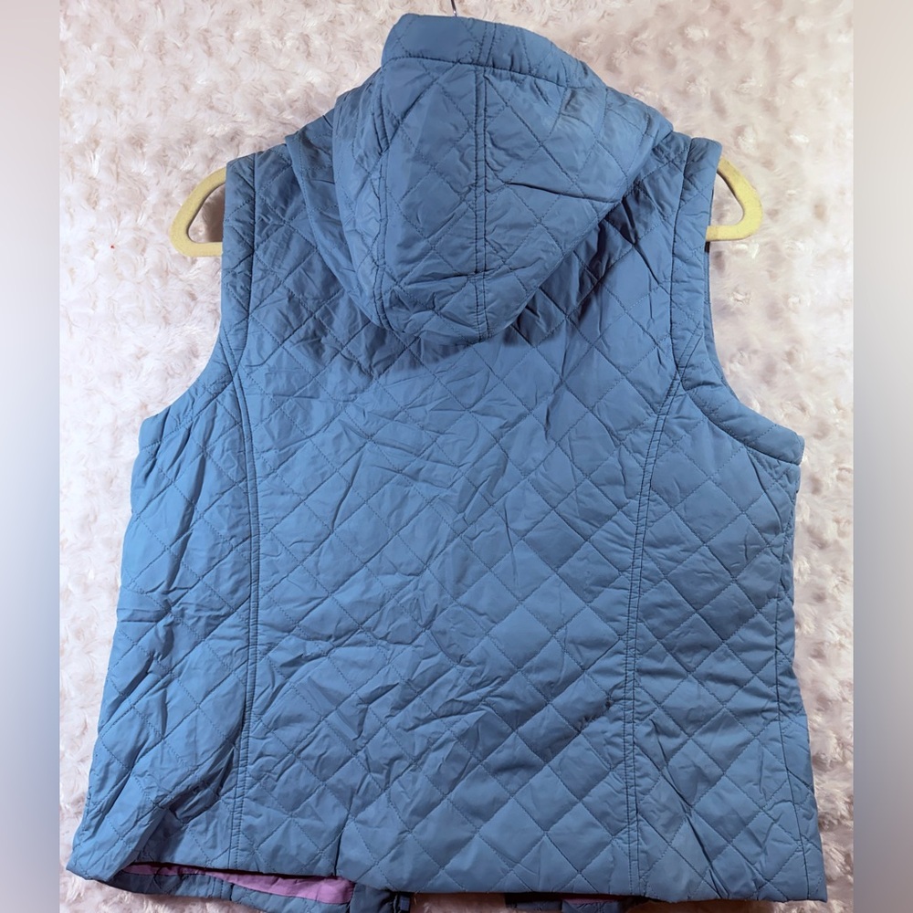 Sigrid‎ Olson Womens Lite Blue Hooded Quilted Vest - Picture 2 of 13